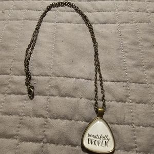 Antique Bronze Inspirational Necklace (Beautifully Broken)